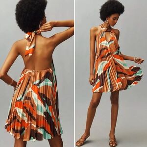 NWT, Anthropologie, Hutch Halter Pleated Swing Mini Dress